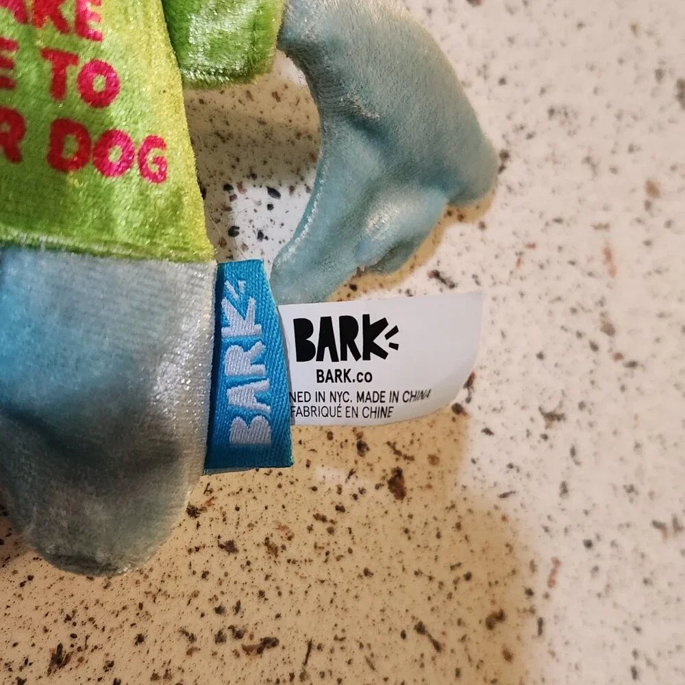 Bark A.R.F (Alien Retriever Friend) Squeaky Crinkle Plush Dog Toy sz S/M